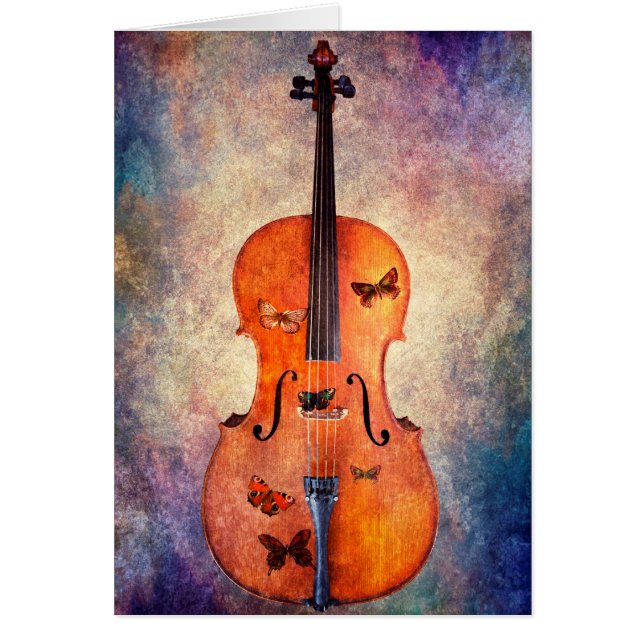 Magisches Cello mit Schmetterlingen (Vorne)