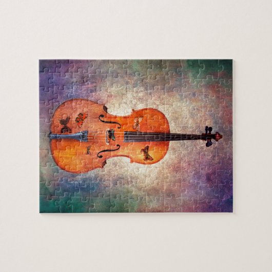 Magisches Cello mit Schmetterlingen Puzzle (Horizontal)