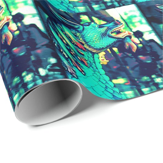 Magisches Drache-Geschenk-Packpapier Geschenkpapier (Rolleneckpunkt)