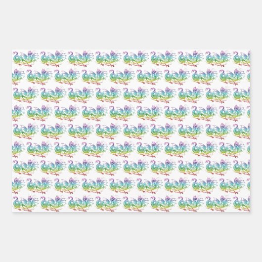 Magisches Drachenmuster Geschenkpapier Set (Vorderseite 2)