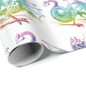 Magisches Dragon Pastel Muster Thema Umschlag Papi Geschenkpapier (Rolleneckpunkt)