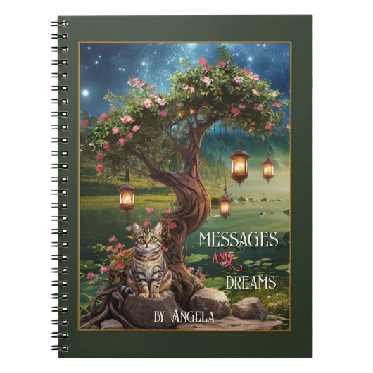 Magisches Dream Cat Night Notebook Notizblock (Vorderseite)
