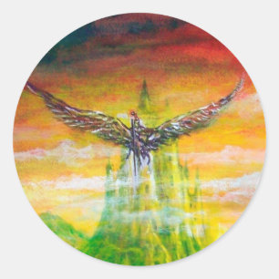 MAGISCHES DUELL ZWISCHEN BRADAMANT UND NEGROMANCER RUNDER AUFKLEBER