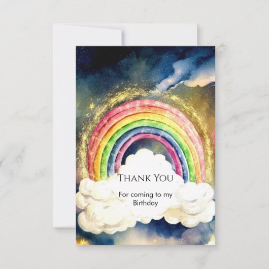 Magisches einfaches Regenbogen Geburtstag Dankeskarte (Vorderseite)
