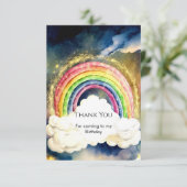 Magisches einfaches Regenbogen Geburtstag Dankeskarte (Stehend Vorderseite)