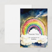 Magisches einfaches Regenbogen Geburtstag Dankeskarte (Vorne/Hinten)