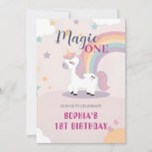Magisches Einhorn 1. Geburtstag Einladung (Vorderseite)