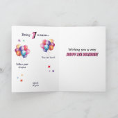 Magisches Einhorn 7. Geburtstag geklappt Karte (Innenseite)