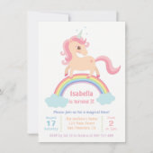 Magisches Einhorn auf Regenbogenmädchen Geburtstag Einladung (Vorderseite)