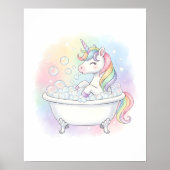 Magisches Einhorn-Badezimmer-Wandbild für Kinder Poster (Vorne)