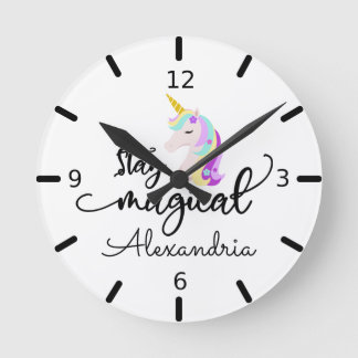 Magisches Einhorn bleibe Runde Wanduhr