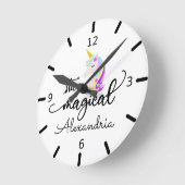 Magisches Einhorn bleibe Runde Wanduhr (Winkel)