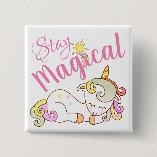 Magisches Einhorn-Button bleibe Personalisiert Button (Vorderseite)
