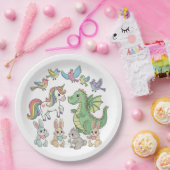 Magisches Einhorn & Drache | Kinderparty-Teller Pappteller (Party)