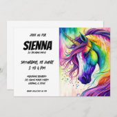 Magisches Einhorn Einladung (Vorne/Hinten)