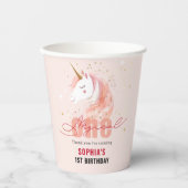 Magisches Einhorn Erster Geburtstag Pappbecher (Vorderseite)