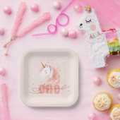 Magisches Einhorn Erster Geburtstag Pappteller (Party)