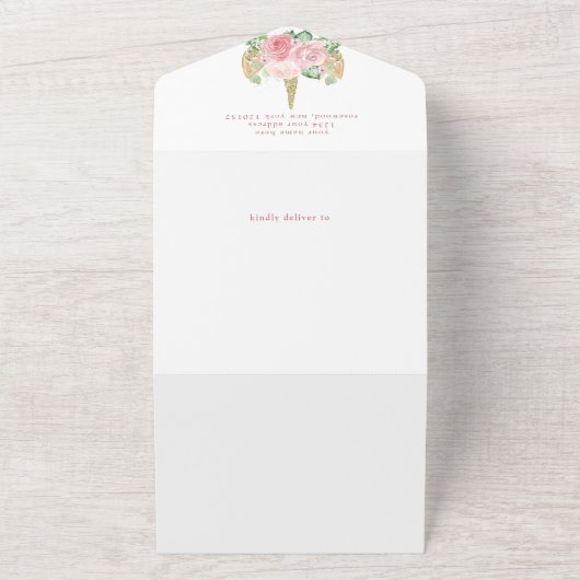 Magisches Einhorn Es ist eine Mädchen-Babydusche All In One Einladung (Außenbereich)