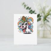 Magisches Einhorn - Fantastisch Corny Creature Postkarte (Stehend Vorderseite)