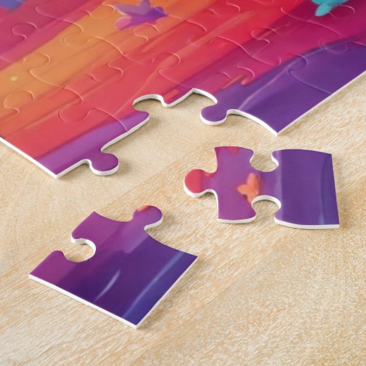 Magisches Einhorn Farbenfrohe Regenbogen Personali Puzzle (Seite)