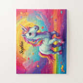 Magisches Einhorn Farbenfrohe Regenbogen Personali Puzzle (Vertikal)