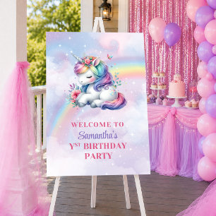 Magisches Einhorn Farbige Pastell Mädchen Geburtst Poster