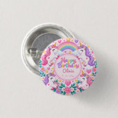 Magisches Einhorn Geburtstag Button (Vorne & Hinten)
