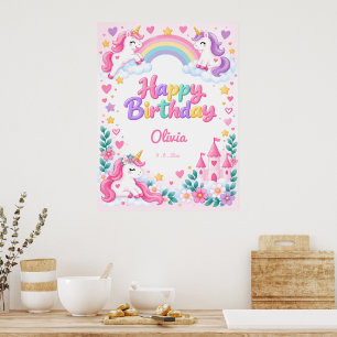 Magisches Einhorn Geburtstag Poster