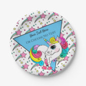 Magisches Einhorn Girly Rainbow Retro Stars Dreiec Pappteller (Vorderseite)