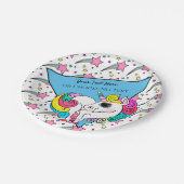 Magisches Einhorn Girly Rainbow Retro Stars Dreiec Pappteller (Schrägansicht)