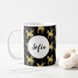 magisches Einhorn, goldenes Einhorn, trendig Kaffeetasse