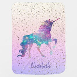 Magisches Einhorn, Goldfetti Babydecke