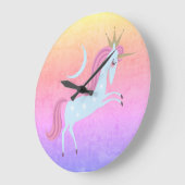 magisches Einhorn Große Wanduhr (Winkel)