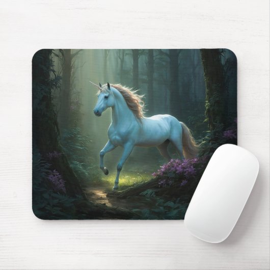 Magisches Einhorn im verzauberten Wald Mousepad (Mit Mouse)