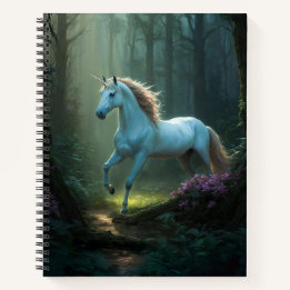 Magisches Einhorn im verzauberten Wald Notizblock