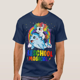 Magisches Einhorn im Vorschulalter Reiten Narwhal  T-Shirt