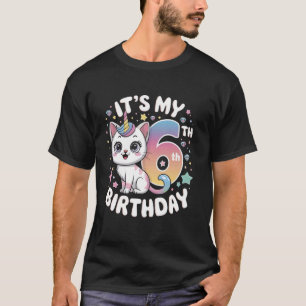 Magisches Einhorn-Katz Geburtstag Für 6 Jährige Mä T-Shirt