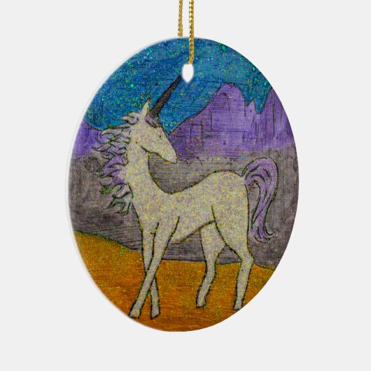 Magisches Einhorn Keramik Ornament (Rechts)