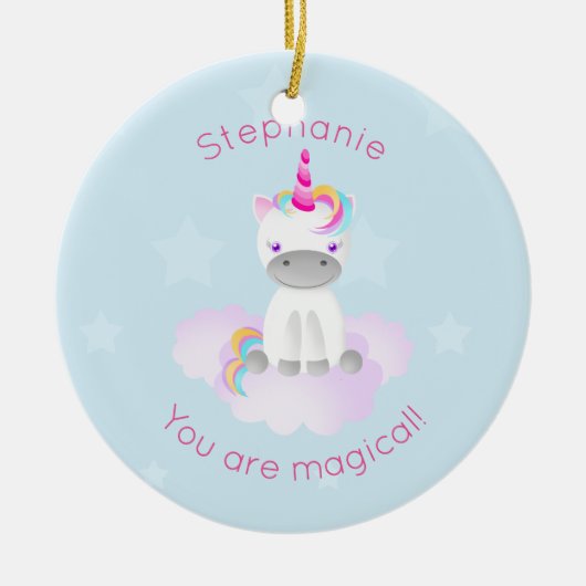 Magisches Einhorn Keramikornament (Vorne)