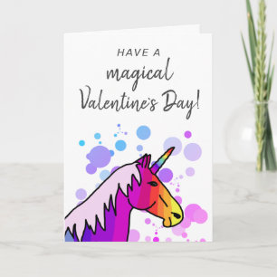 Magisches Einhorn-Kinderklassen-Valentinstag Feiertagskarte