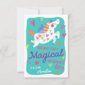 Magisches Einhorn-Klassenzimmer Valentinstag-Karte Einladung (Vorderseite)