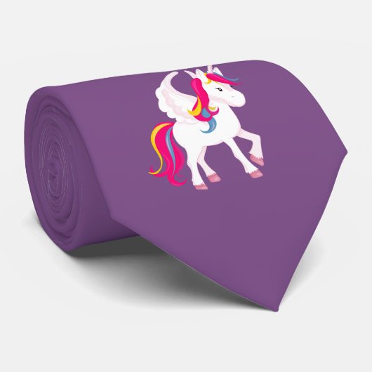 Magisches Einhorn mit Flügeln Krawatte (Gerollt)