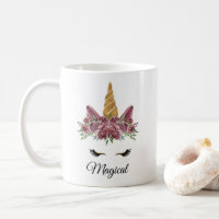 Magisches Einhorn mit Lila Rose Trinken Tasse