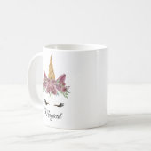Magisches Einhorn mit Lila Rose Trinken Tasse (Vorderseite Links)