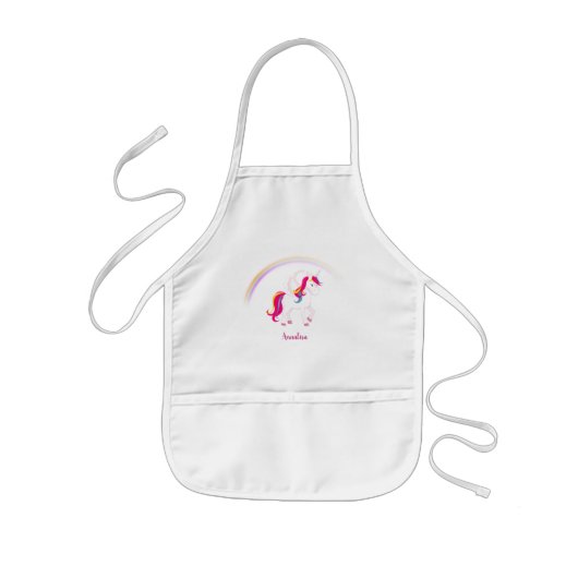 Magisches Einhorn mit Namen Kinderschürze (Vorne)