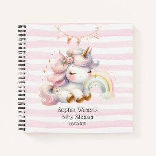 Magisches Einhorn mit Rainbow Baby Dusche Notizblock