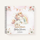 Magisches Einhorn mit Rainbow Baby Shower Notebook Notizblock (Vorderseite)