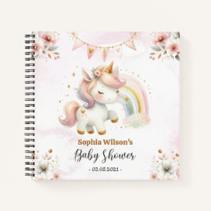 Magisches Einhorn mit Rainbow Baby Shower Notebook Notizblock