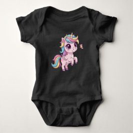 Magisches Einhorn mit Rainbow Hair Baby Bodysuit Baby Strampler