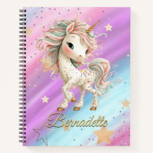 Magisches Einhorn mit Regenbogen-Notizbuch Notizblock